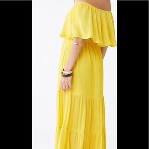 Yellow Off The Shoulder Maxi Dress